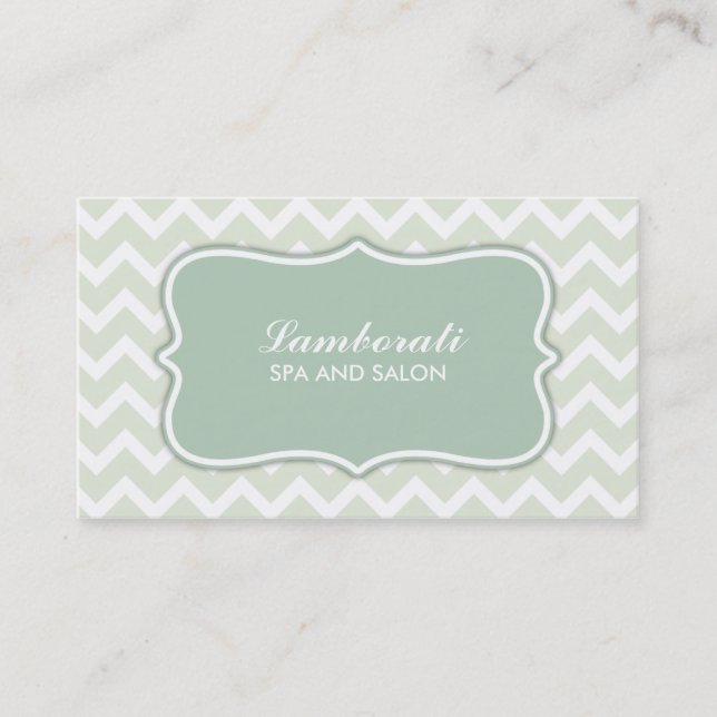 Chevron Zig Zag Pattern Elegant Makeup Artist Business Card (Front)