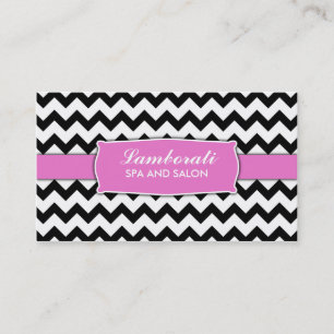 Chevron Zig Zag Pattern Makeup Artist Pink Business Card