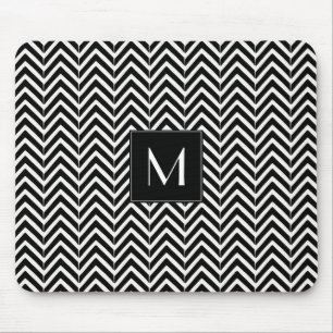 Chevron Zig Zag Pattern monogram Mouse Mat