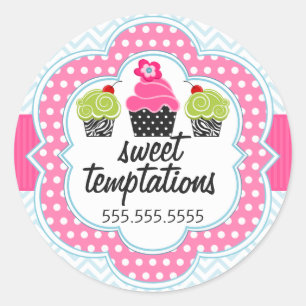 Chevron Zigzag Cupcake Bakery Box Seals