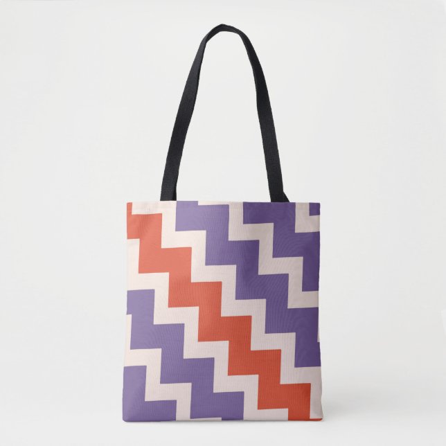 Chevron zigzag design in natural colours tote bag (Front)