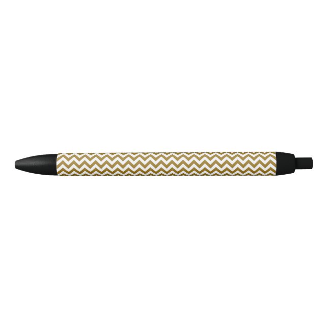 Chevron Zigzag Lines Drab Black Ink Pen (Front)