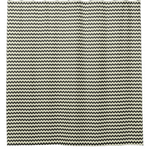 Chevron zigzag pattern black and cream shower curtain
