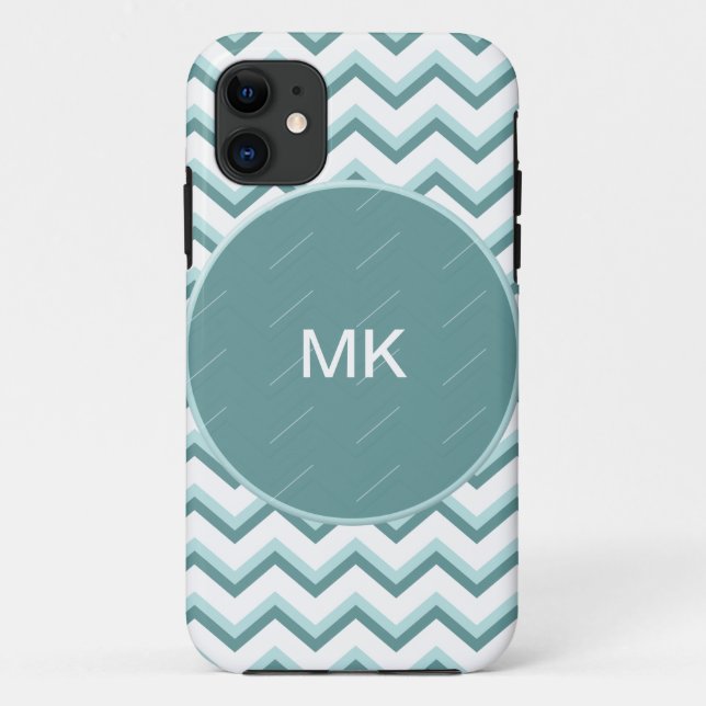Chevron ZigZag Pattern in Mint Green Case-Mate iPhone Case (Back)