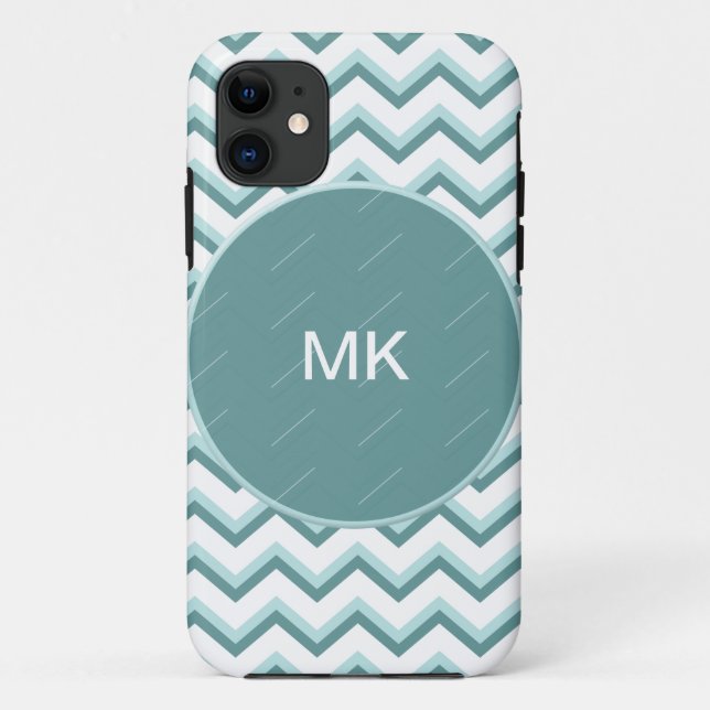 Chevron ZigZag Pattern in Mint Green Case-Mate iPhone Case (Back)