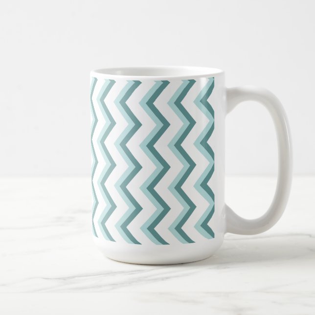 Chevron ZigZag Pattern in Mint Green Coffee Mug (Right)