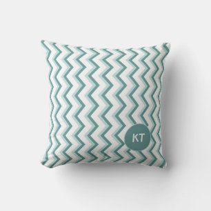 Chevron ZigZag Pattern in Mint Green Cushion