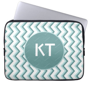Chevron ZigZag Pattern in Mint Green Laptop Sleeve
