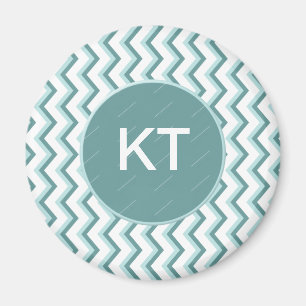 Chevron ZigZag Pattern in Mint Green Magnet