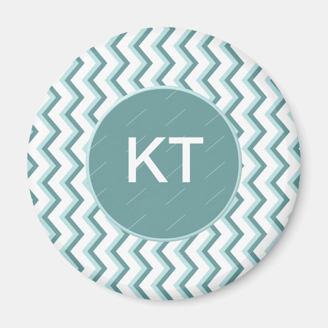 Chevron ZigZag Pattern in Mint Green Magnet (Front)