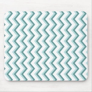 Chevron ZigZag Pattern in Mint Green Mouse Mat