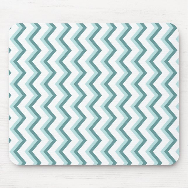Chevron ZigZag Pattern in Mint Green Mouse Mat (Front)