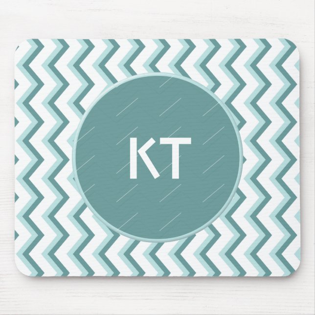 Chevron ZigZag Pattern in Mint Green Mouse Mat (Front)