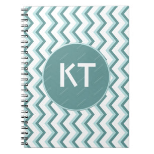 Chevron ZigZag Pattern in Mint Green Notebook