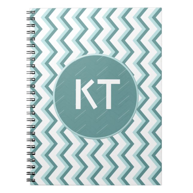 Chevron ZigZag Pattern in Mint Green Notebook (Front)