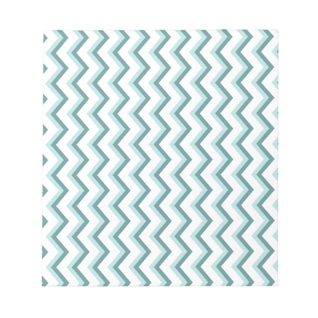Chevron ZigZag Pattern in Mint Green Notepad (Front)