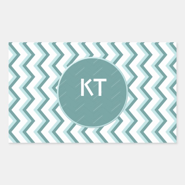 Chevron ZigZag Pattern in Mint Green Rectangular Sticker (Front)