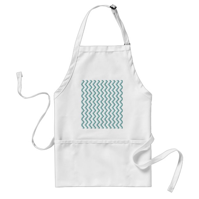 Chevron ZigZag Pattern in Mint Green Standard Apron (Front)