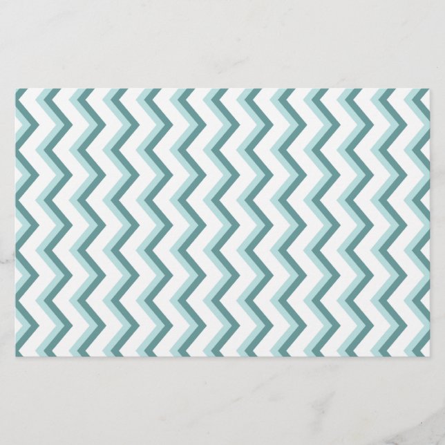 Chevron ZigZag Pattern in Mint Green Stationery (Front)