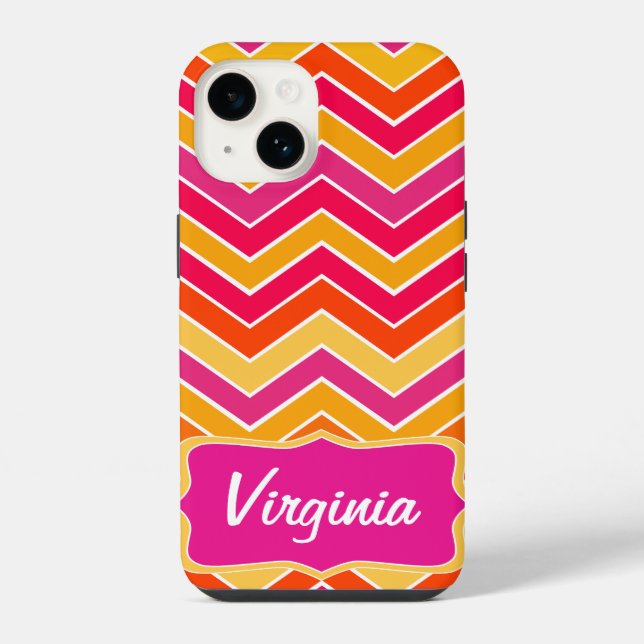 Chevron zigzag pattern mulit-coloured  iPhone case (Back)