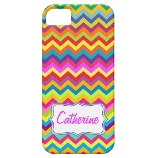 Chevron zigzag pattern multi-coloured iphone case