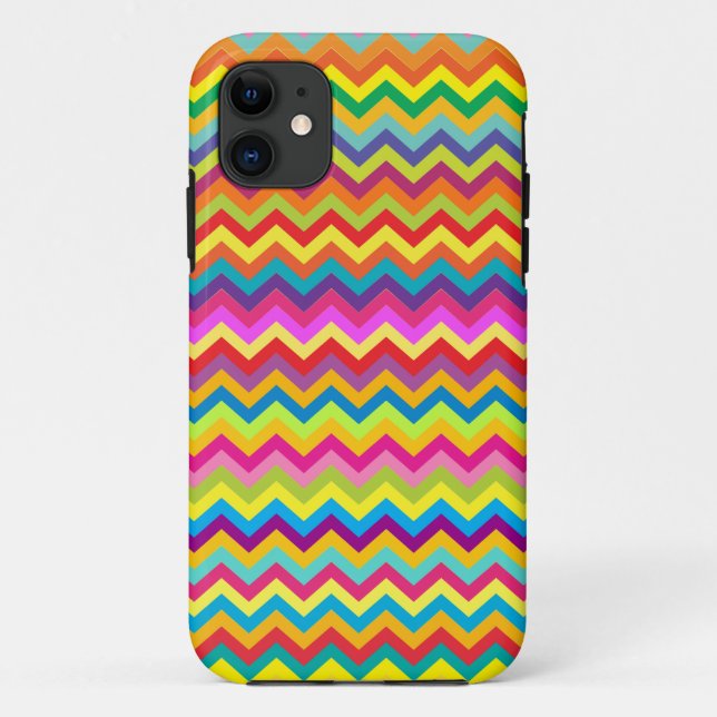 Chevron zigzag pattern multi-coloured iphone case (Back)