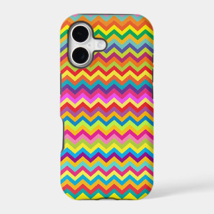 Chevron zigzag pattern multi-coloured iphone case