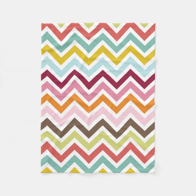 Chevron Zigzag Stripes Fleece Blanket (Front)