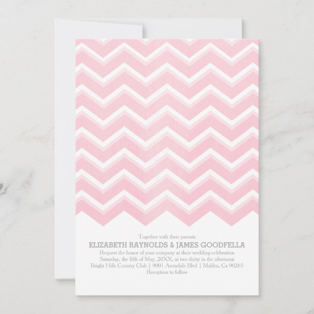 Chevron Zigzag Wedding Invitations (Front)