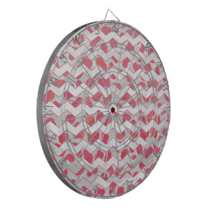 ChevronDalmatian Pink and White Dartboard