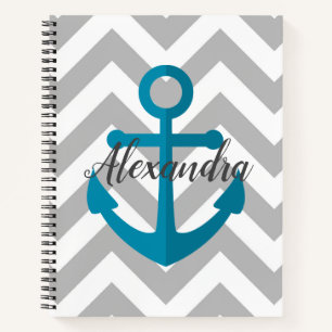 Chevrons and Anchor Notebook
