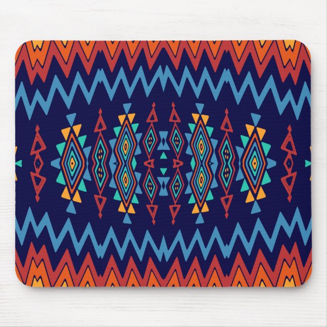 Chevrons and rhombus abstract design mouse mat (Front)