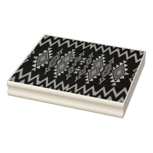 Chevrons and rhombus abstract design rubber stamp