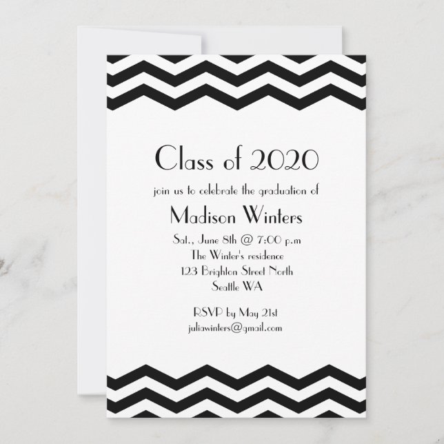 Chevrons Graduation Invitation (Front)