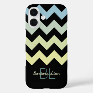 chevrons on black personalized iPhone 16 case