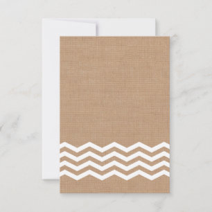 Chevrons on Burlap RSVP Card