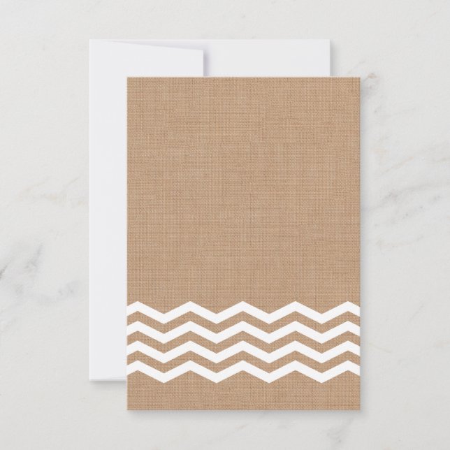 Chevrons on Burlap RSVP Card (Front)