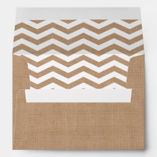 Chevrons on Burlap Wedding Invitation Envelope