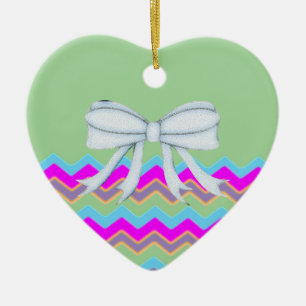 Chevrons Pattern Shower Party Office Destiny Ceramic Tree Decoration