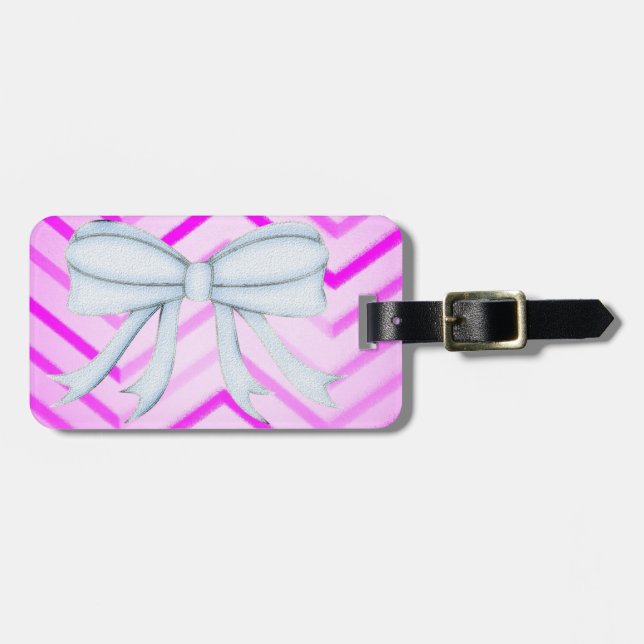 Chevrons Pattern Shower Party Office Destiny Luggage Tag (Front Horizontal)