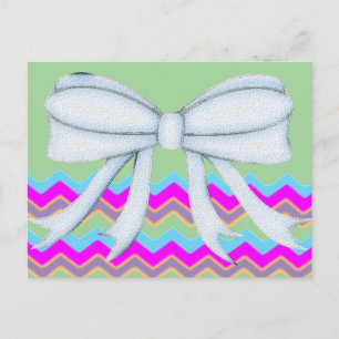 Chevrons Pattern Shower Party Office Destiny Postcard