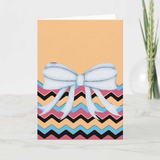 Chevrons Pattern Shower Party Office Destiny Thank You Card (Front)
