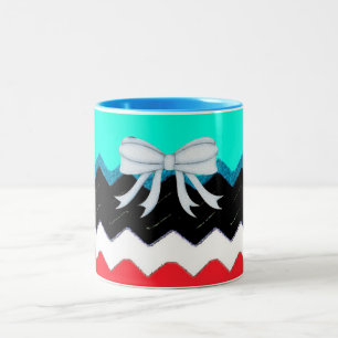 Chevrons Pattern Shower Party Office Destiny Two-Tone Coffee Mug