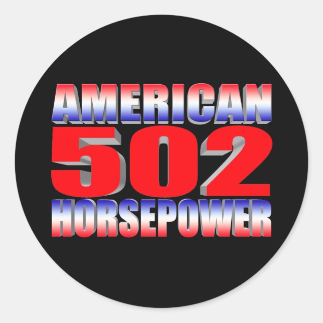 Chevy 502 big block Muscle Car Classic Round Sticker (Front)