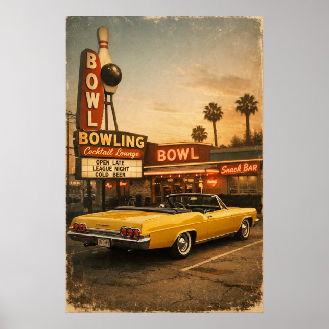 Chevy at the Bowling Alley - Vintage Poster (Front)