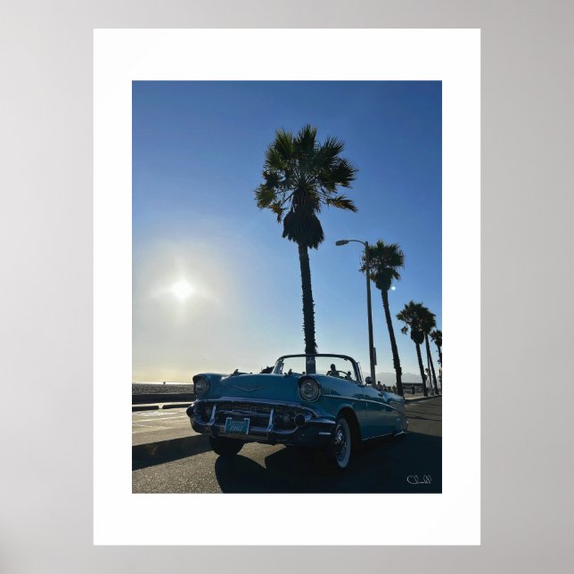 "Chevy Bel Air at Venice Beach." Poster (Front)