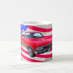 Chevy Chevelle SS 396 with American Flag Coffee Mug
