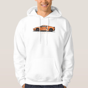 Chevy Corvette C8 Black Illustration Hoodie