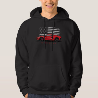 Chevy Corvette C8 Black Illustration Hoodie