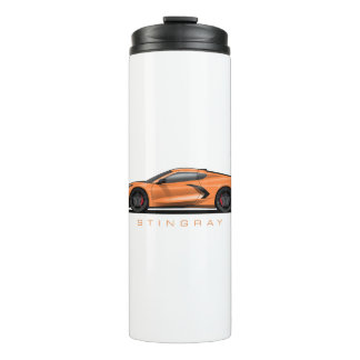 Chevy Corvette C8 Black Illustration Thermal Tumbler